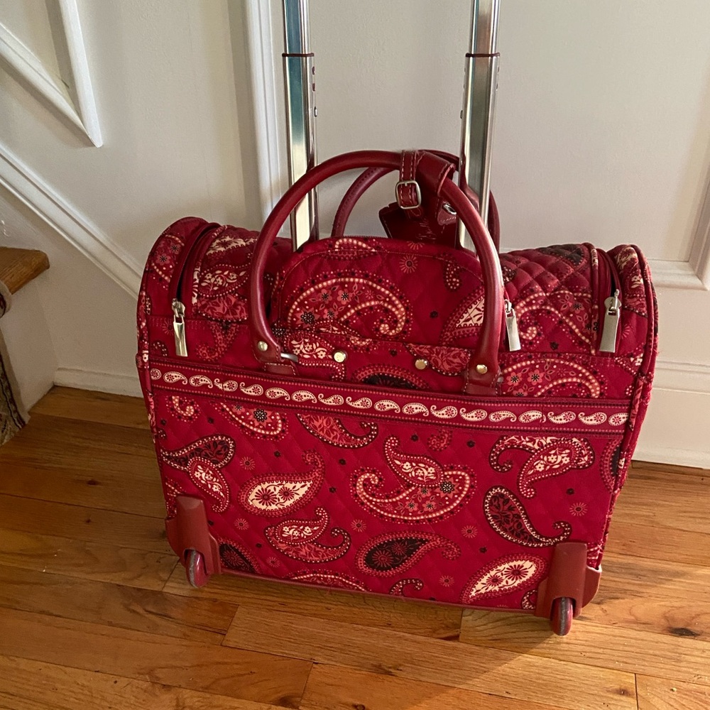 Vera Bradley Red Paisley Rolling Bag